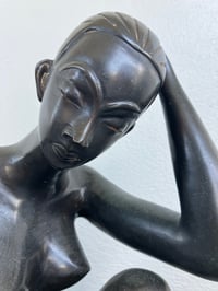 Image 3 of Mid 20th Century Vintage Patinated Bronze Sculpture of a Seated Woman