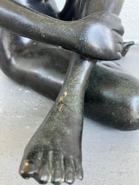 Image 5 of Mid 20th Century Vintage Patinated Bronze Sculpture of a Seated Woman