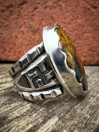 Image 5 of WL&A Handmade Heavy Chunky Ingot Black Jack Ribbon Whirling Log Ring - Size 13