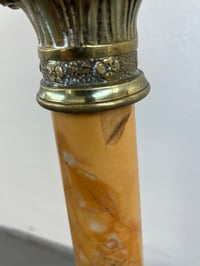 Image 5 of Louis Phillipe Style Candelabras in Yellow Marble and Bronze- Set of 2