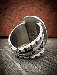 Image 6 of WL&A Handmade Heavy Chunky Ingot Black Jack Ribbon Whirling Log Ring - Size 12