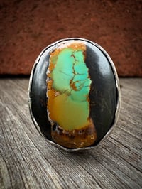 Image 2 of WL&A Handmade Heavy Chunky Ingot Black Jack Ribbon Whirling Log Ring - Size 12