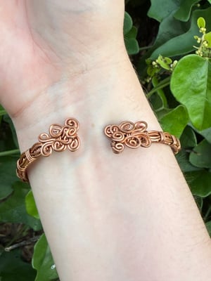 Copper Wire Wrapped Dalmatian Jasper Bracelet
