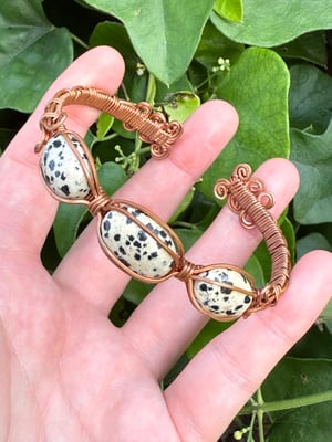 Copper Wire Wrapped Dalmatian Jasper Bracelet