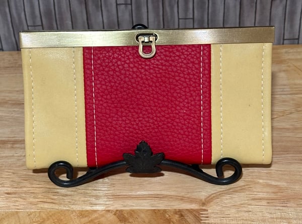 Image of Large Faux Leather Bi-fold Wallet