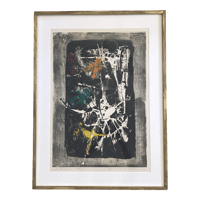 Image 1 of Heinrich Wilthelm Original Abstract Woodblock, Signed and Dated 1967, Numbered 114/270.