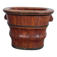Image 1 of Antique Chinese two-piece wooden child bathing vessel, circa late 19th century. This is a very nice 