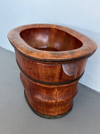 Image 2 of Antique Chinese two-piece wooden child bathing vessel, circa late 19th century. This is a very nice 