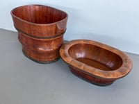 Image 4 of Antique Chinese two-piece wooden child bathing vessel, circa late 19th century. This is a very nice 