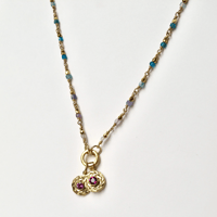Image 3 of Gold Rainbow Gemstone Chain