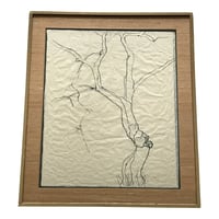 Image 1 of Emanuel Vardi Rare Minimalist Calligraphy Style Work on Paper, 1966