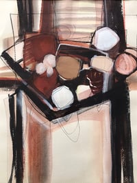 Image 5 of Sandra Marchetti Original Abstract Still Life Painting, Mixed Media on Paper, Signed and Framed