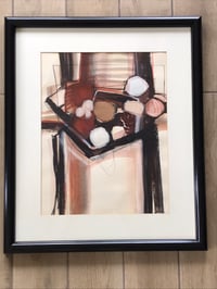Image 3 of Sandra Marchetti Original Abstract Still Life Painting, Mixed Media on Paper, Signed and Framed