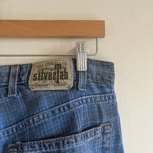 Image of Levi's Silver Tab Plaid Denim Shorts