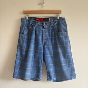 Image of Levi's Silver Tab Plaid Denim Shorts
