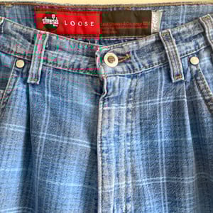 Image of Levi's Silver Tab Plaid Denim Shorts