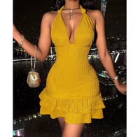 Image 1 of Ruffled Halter Mini Dress