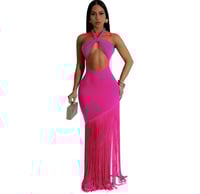 Image 2 of Tassel Solid Sexy Dress
