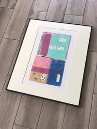 Image 2 of Nasser Almulhim Original Abstract Mixed Media Painting on Paper, Signed and Framed