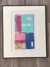 Image 3 of Nasser Almulhim Original Abstract Mixed Media Painting on Paper, Signed and Framed