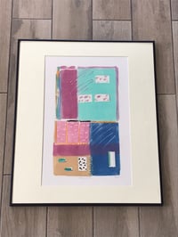 Image 5 of Nasser Almulhim Original Abstract Mixed Media Painting on Paper, Signed and Framed