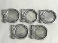 Image 3 of Set of 5 Vintage Seahorse Themed Metal Drinks Coasters