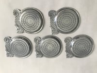 Image 4 of Set of 5 Vintage Seahorse Themed Metal Drinks Coasters