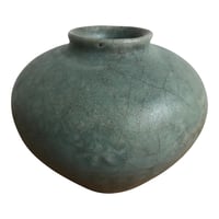 Image 1 of Antique Miniature Celadon Pot, Gray-Blue Glaze