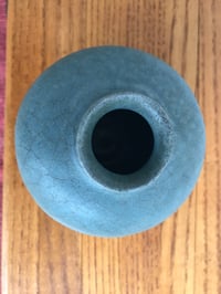 Image 4 of Antique Miniature Celadon Pot, Gray-Blue Glaze