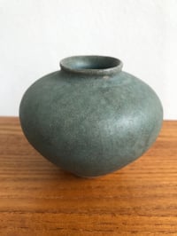 Image 3 of Antique Miniature Celadon Pot, Gray-Blue Glaze