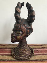 Image 3 of Early 20th Century Awesome and Authentic Ekoi Ejagham Horned Figure Head Dress Southern Nigeria