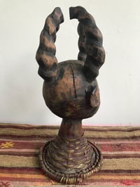 Image 5 of Early 20th Century Awesome and Authentic Ekoi Ejagham Horned Figure Head Dress Southern Nigeria
