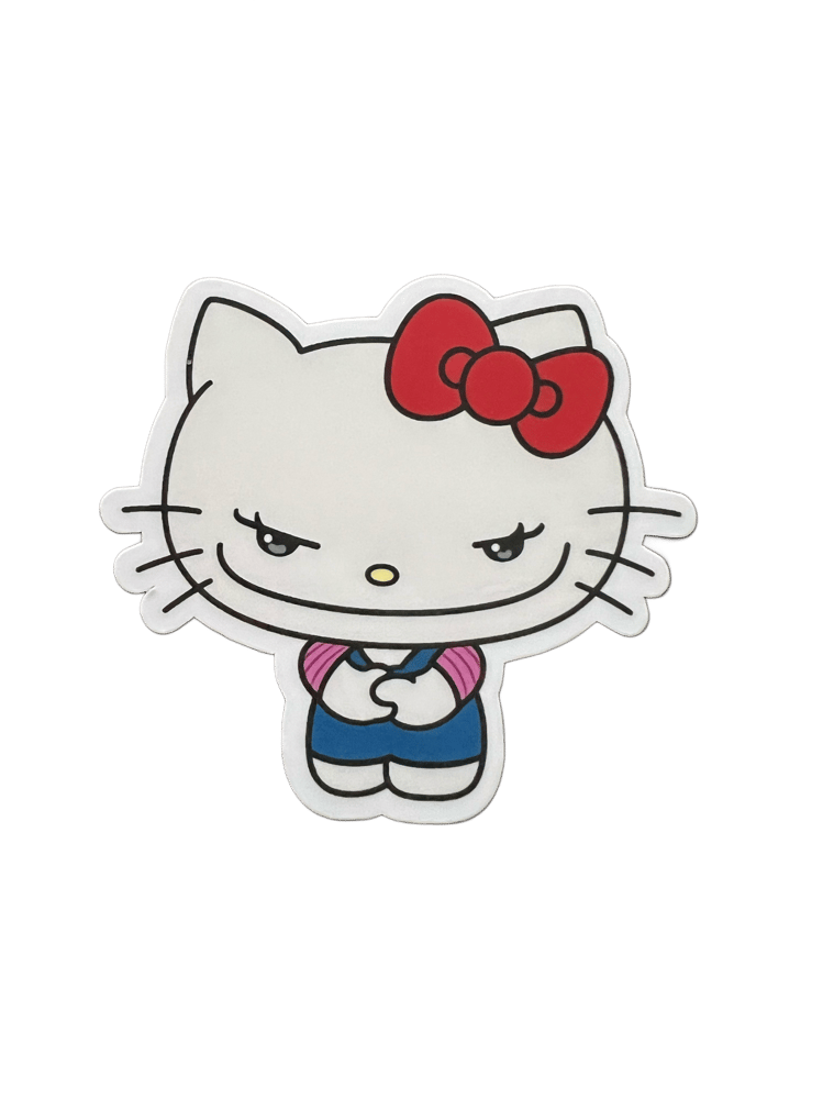 Image of cursed smug hello kitty sticker