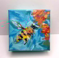 Image 2 of Little Buzz – bee mini painting