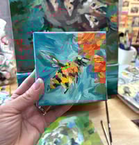 Image 1 of Little Buzz – bee mini painting
