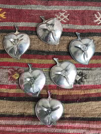 Image 5 of Set of 6 Vintage Danish Modern Silverplated Leaf-Shaped Candleholders, Prima, Hugo Grun