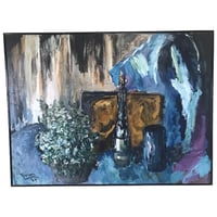 Image 1 of 1960s Abstract Still Life Oil Painting on Board, Framed