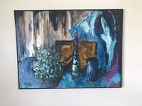 Image 3 of 1960s Abstract Still Life Oil Painting on Board, Framed