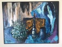 Image 2 of 1960s Abstract Still Life Oil Painting on Board, Framed