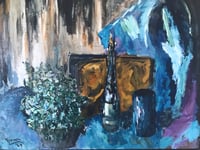 Image 5 of 1960s Abstract Still Life Oil Painting on Board, Framed