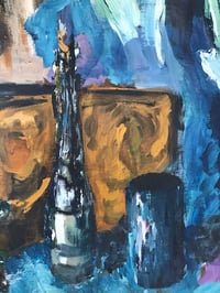 Image 4 of 1960s Abstract Still Life Oil Painting on Board, Framed