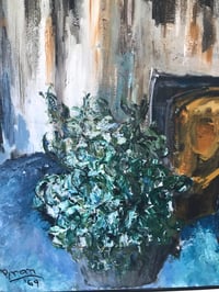 Image 7 of 1960s Abstract Still Life Oil Painting on Board, Framed