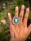 Larimar with Plain Silver cluster ring 