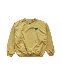 Image 1 of "Big M" Nylon Pullover Crewneck Butter Yellow/ Green Embroidery