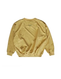 Image 2 of "Big M" Nylon Pullover Crewneck Butter Yellow/ Green Embroidery