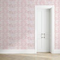 Image 3 of Blush Cityscape Peel and Stick Wallpaper 