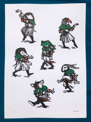 The Mummers risograph print 