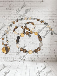 Image 2 of ANA826165 - Tiger Stone & Moonstone bead Jewelry set.  