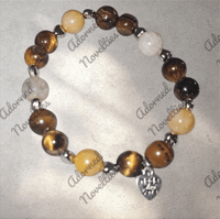 Image 3 of ANA826165 - Tiger Stone & Moonstone bead Jewelry set.  