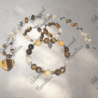 Image 4 of ANA826165 - Tiger Stone & Moonstone bead Jewelry set.  